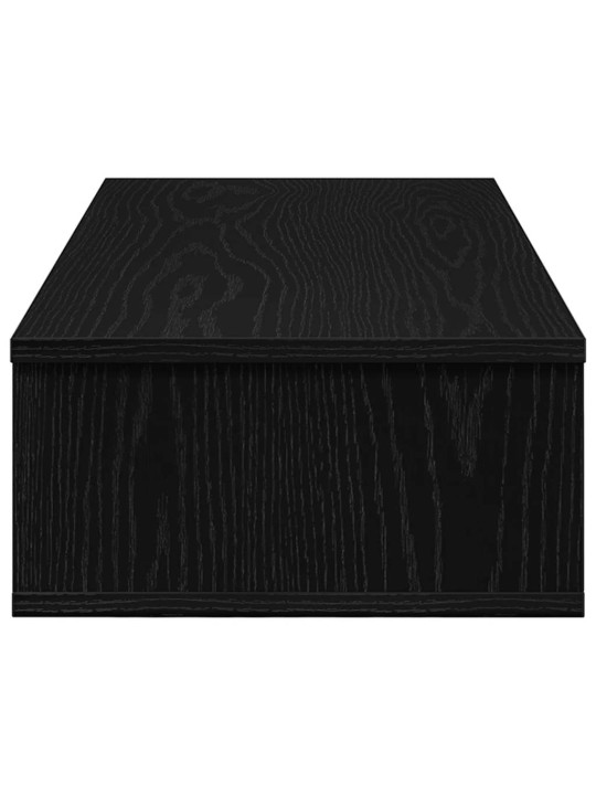 Nástěnná police se zásuvkami černá 80x31x17 cm kompozitní dřevo