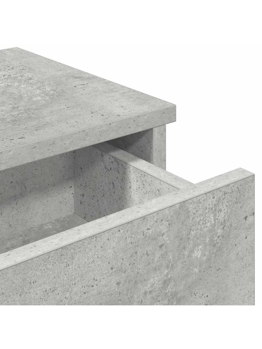 Nástěnná police se zásuvkami betonově šedá 80x31x17 cm kompozit