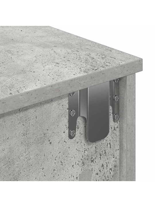 Nástěnná police se zásuvkami betonově šedá 80x31x17 cm kompozit