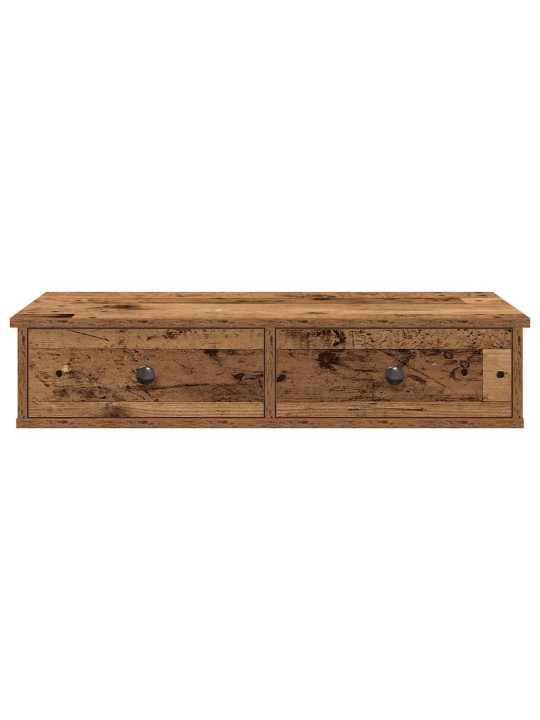 Nástěnná police se zásuvkami old wood 80 x 31 x 17 cm kompozit