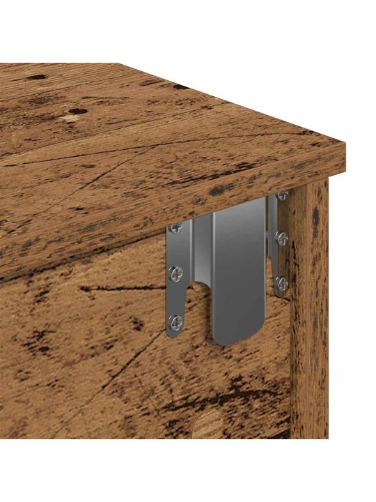 Nástěnná police se zásuvkami old wood 80 x 31 x 17 cm kompozit