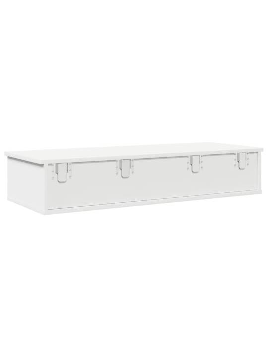 Nástěnná police se zásuvkami bílá 100x37,5x19 cm kompozit