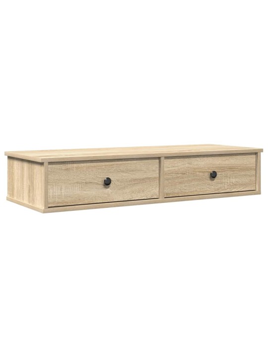 Nástěnná police se zásuvkami dub sonoma 100x37,5x19 cm kompozit