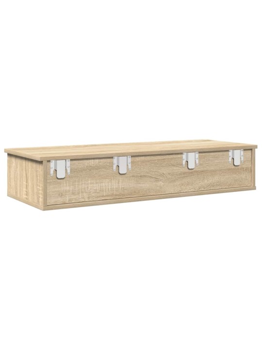Nástěnná police se zásuvkami dub sonoma 100x37,5x19 cm kompozit