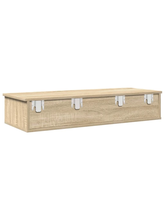 Nástěnná police se zásuvkami dub sonoma 100x37,5x19 cm kompozit