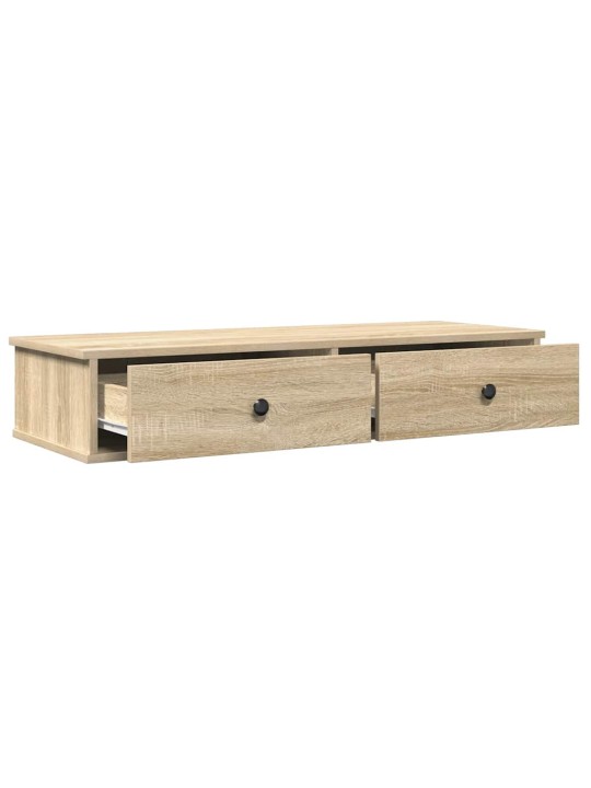 Nástěnná police se zásuvkami dub sonoma 100x37,5x19 cm kompozit