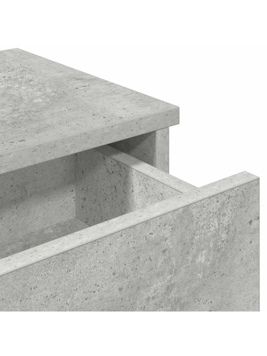 Nástěnná police se zásuvkami betonově šedá 100x37,5x19 cm