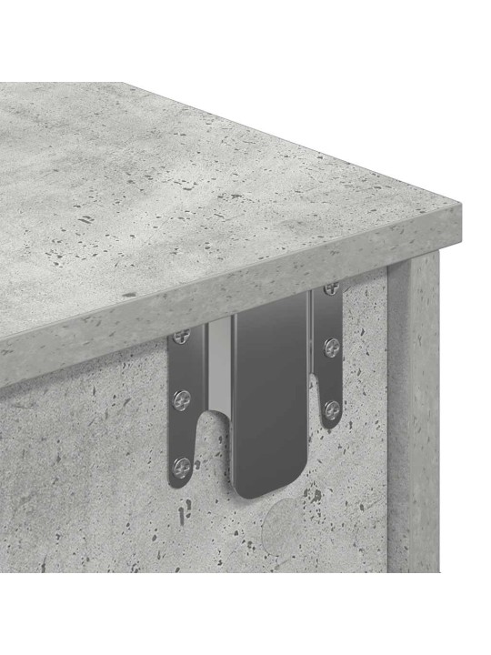 Nástěnná police se zásuvkami betonově šedá 100x37,5x19 cm