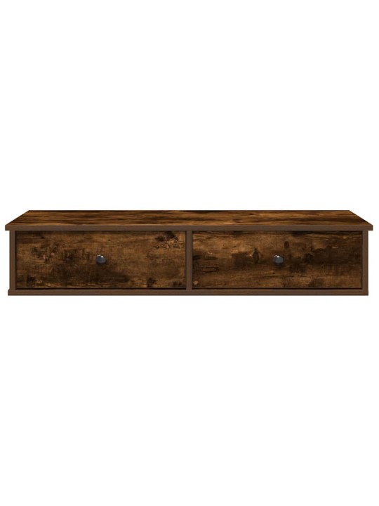 Nástěnná police se zásuvkami kouřový dub 100x37,5x19cm kompozit