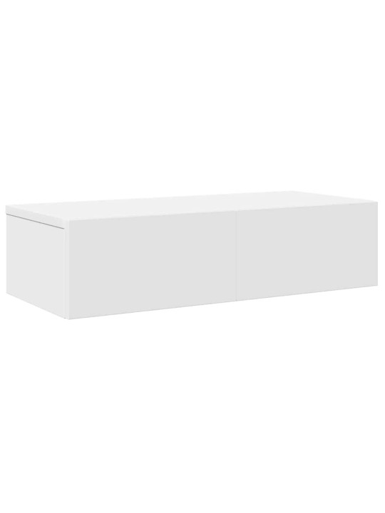 Nástěnná police se zásuvkami bílá 60x26,5x15 cm kompozit