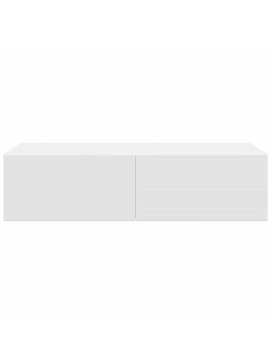 Nástěnná police se zásuvkami bílá 60x26,5x15 cm kompozit