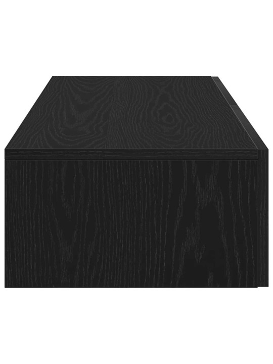Nástěnná police se zásuvkami černá 60x26,5x15 cm kompozit