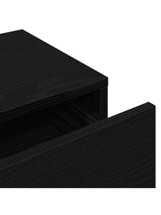 Nástěnná police se zásuvkami černá 60x26,5x15 cm kompozit