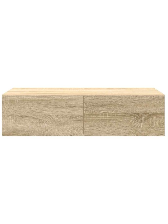 Nástěnná police se zásuvkami dub sonoma 60x26,5x15 cm kompozit