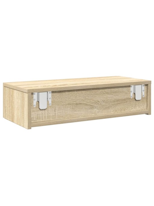 Nástěnná police se zásuvkami dub sonoma 60x26,5x15 cm kompozit