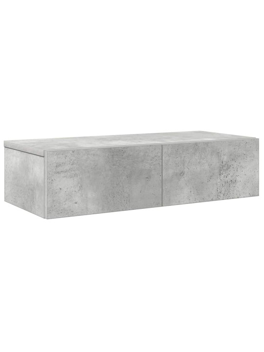 Nástěnná police se zásuvkami betonově šedá 60x26,5x15 cm