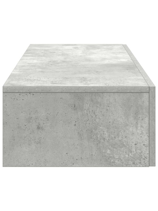 Nástěnná police se zásuvkami betonově šedá 60x26,5x15 cm