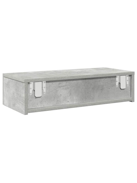 Nástěnná police se zásuvkami betonově šedá 60x26,5x15 cm