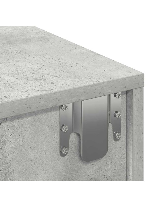 Nástěnná police se zásuvkami betonově šedá 60x26,5x15 cm