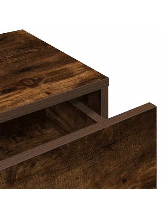 Nástěnná police se zásuvkami kouřový dub 60x26,5x15 cm kompozit