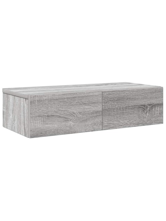 Nástěnná police se zásuvkami šedá sonoma 60x26,5x15 cm kompozit