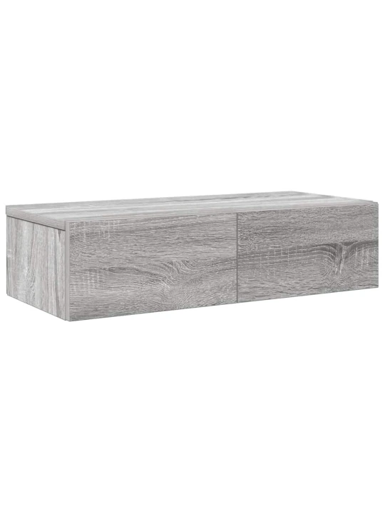 Nástěnná police se zásuvkami šedá sonoma 60x26,5x15 cm kompozit