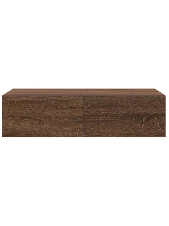 Nástěnná police se zásuvkami hnědý dub 60x26,5x15 cm kompozit