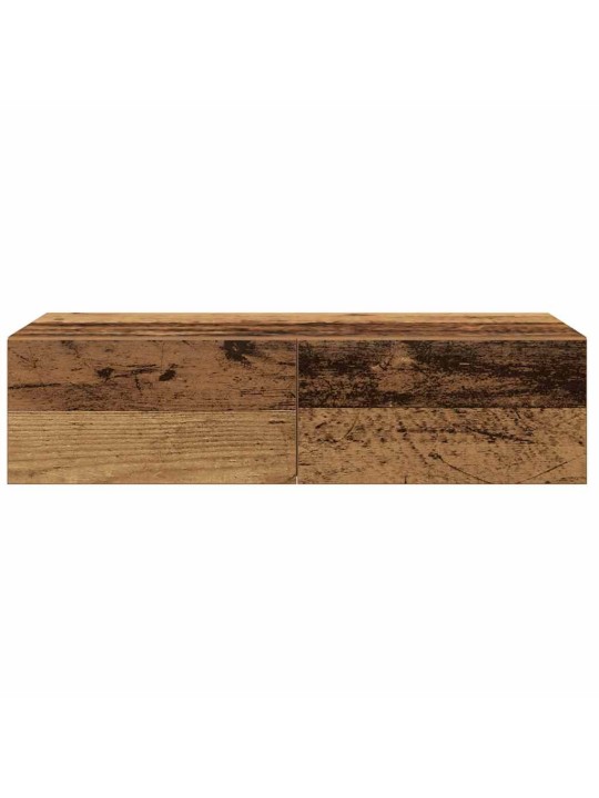 Nástěnná police se zásuvkami old wood 60x26,5x15 cm kompozit