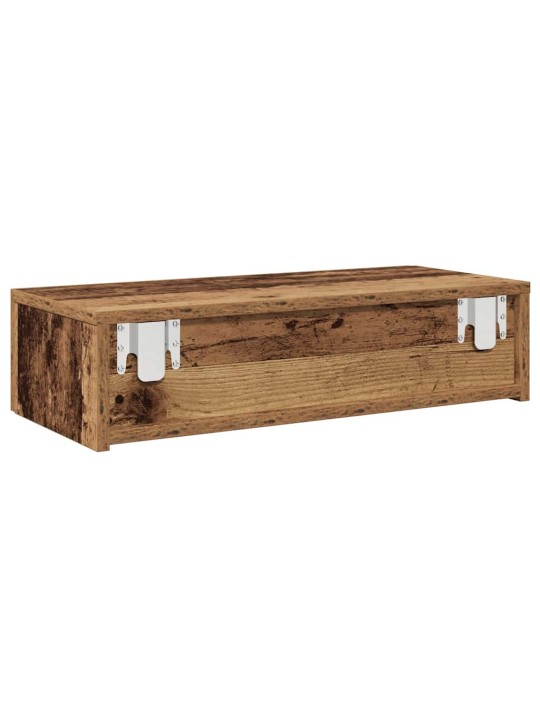 Nástěnná police se zásuvkami old wood 60x26,5x15 cm kompozit