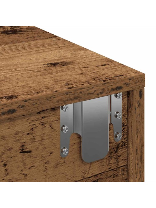 Nástěnná police se zásuvkami old wood 60x26,5x15 cm kompozit
