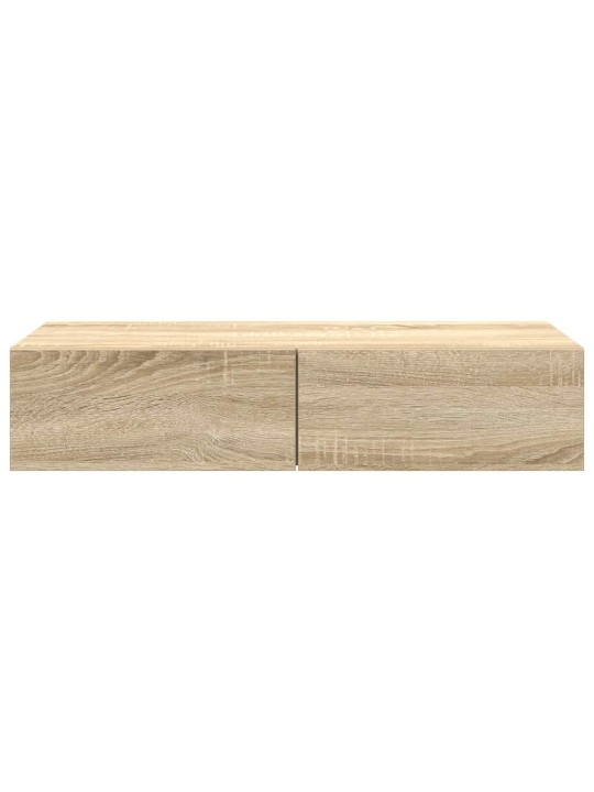 Nástěnná police se zásuvkami dub sonoma 80x33x17 cm kompozit