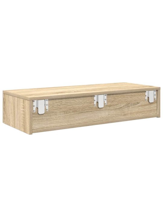 Nástěnná police se zásuvkami dub sonoma 80x33x17 cm kompozit
