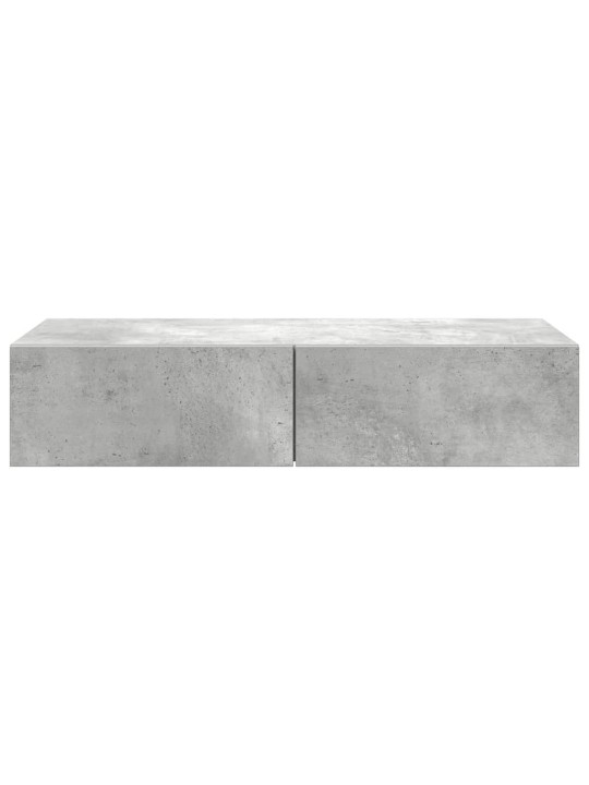 Nástěnná police se zásuvkami betonově šedá 80x33x17 cm kompozit
