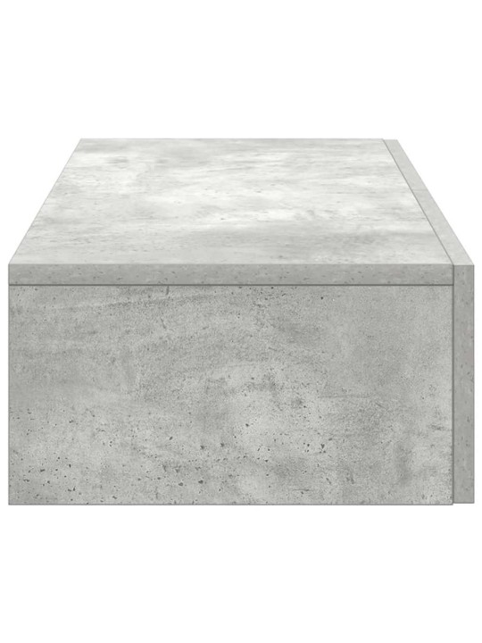 Nástěnná police se zásuvkami betonově šedá 80x33x17 cm kompozit