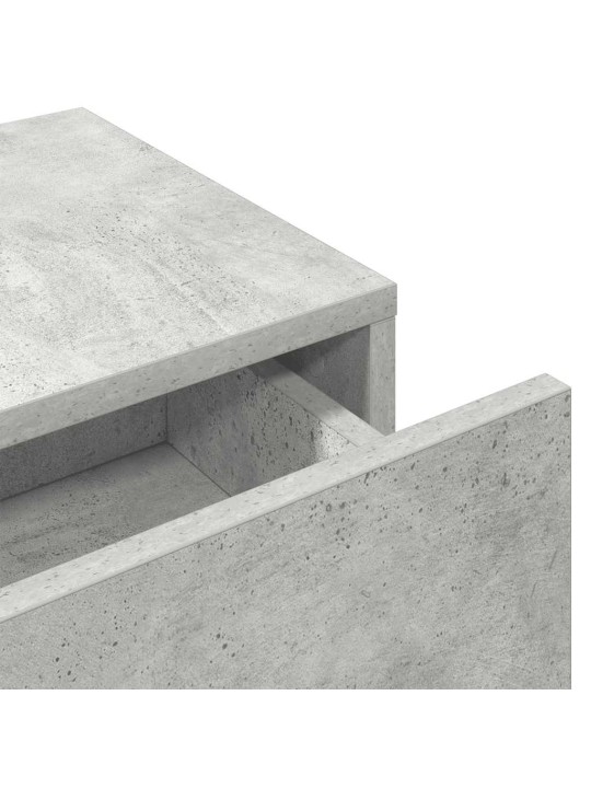 Nástěnná police se zásuvkami betonově šedá 80x33x17 cm kompozit