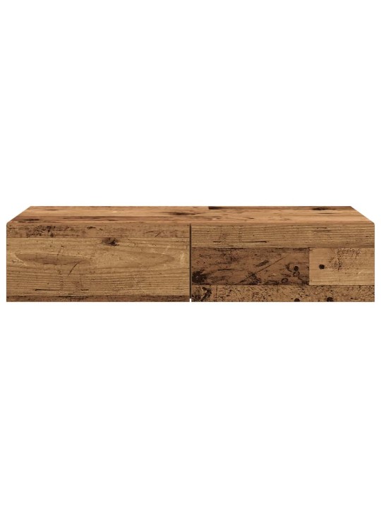 Nástěnná police se zásuvkami old wood 80 x 33 x 17 cm kompozit