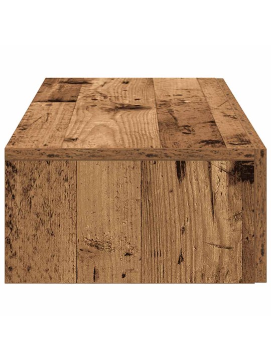 Nástěnná police se zásuvkami old wood 80 x 33 x 17 cm kompozit