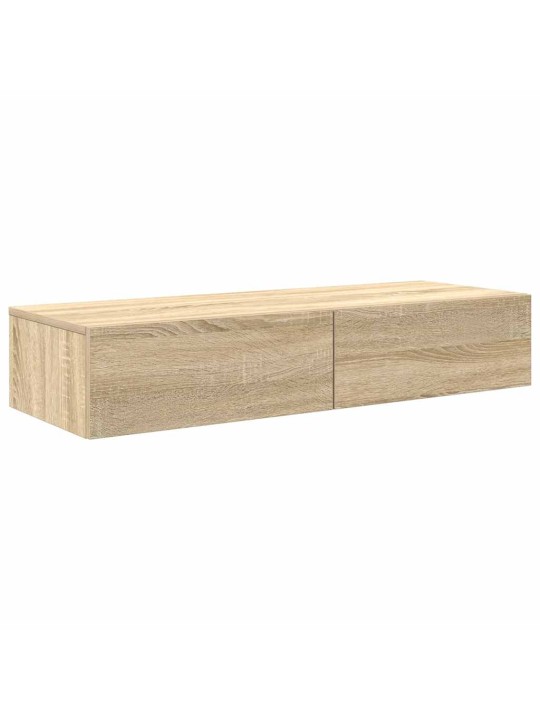 Nástěnná police se zásuvkami dub sonoma 100x36x19 cm kompozit