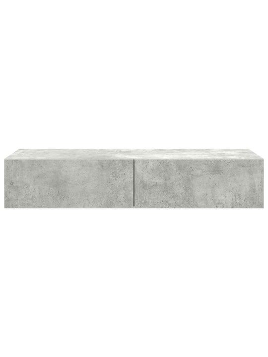 Nástěnná police se zásuvkami betonově šedá 100x36x19cm kompozit