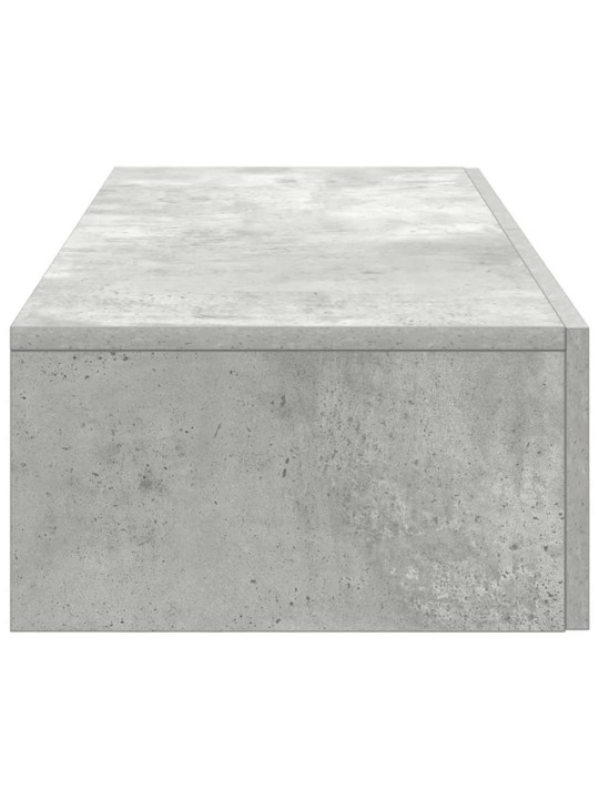 Nástěnná police se zásuvkami betonově šedá 100x36x19cm kompozit
