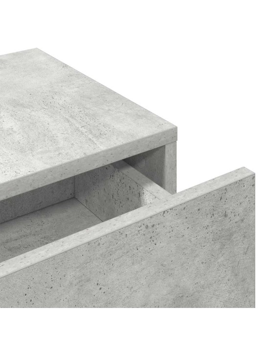 Nástěnná police se zásuvkami betonově šedá 100x36x19cm kompozit