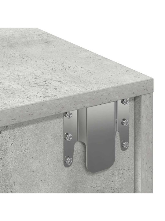 Nástěnná police se zásuvkami betonově šedá 100x36x19cm kompozit
