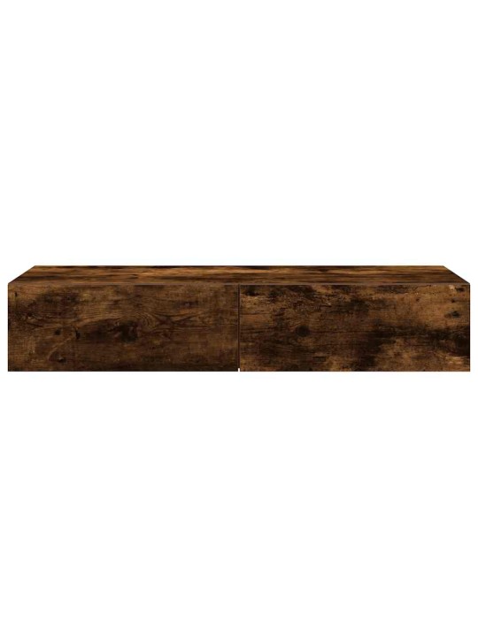 Nástěnná police se zásuvkami kouřový dub 100x36x19 cm kompozit