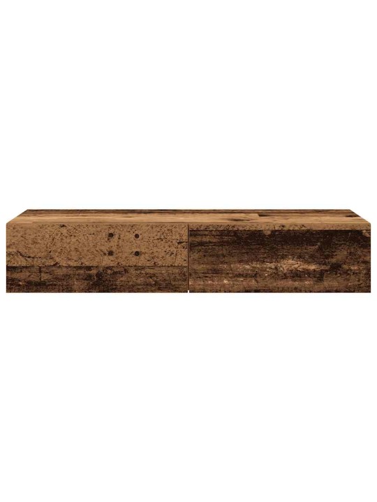Nástěnná police se zásuvkami old wood 100 x 36 x 19 cm kompozit