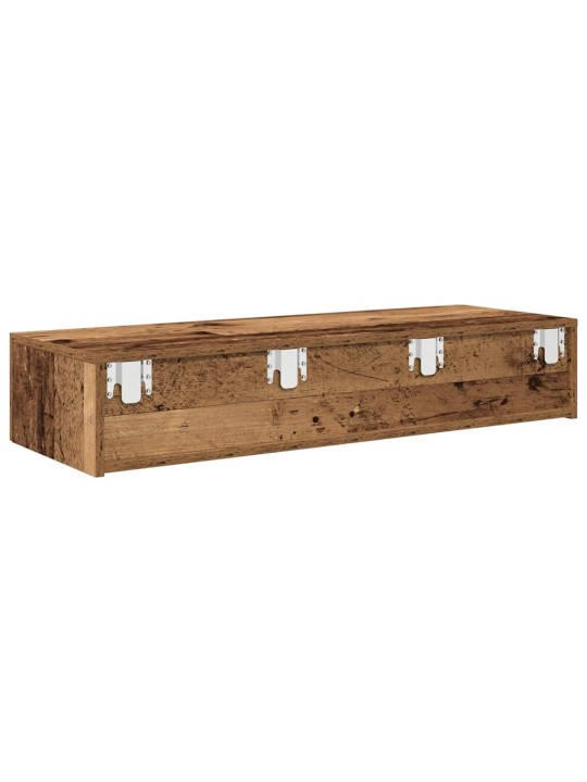 Nástěnná police se zásuvkami old wood 100 x 36 x 19 cm kompozit