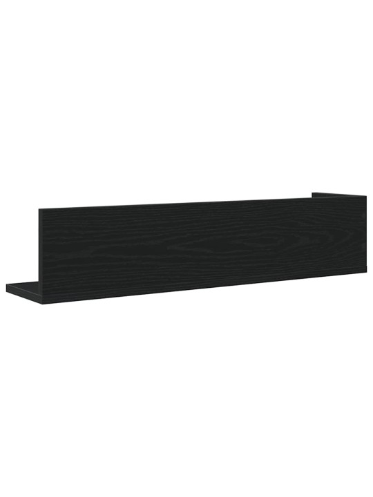 Nástěnné police 2 ks černé 75 x 16,5 x 16,5 cm kompozitní dřevo