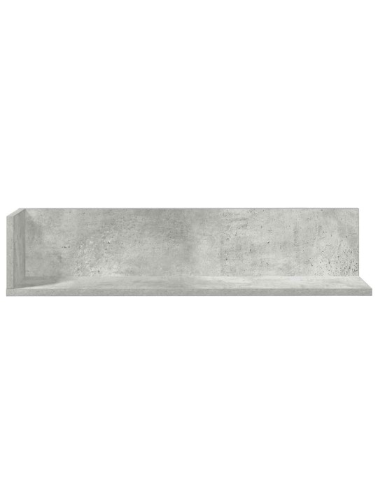 Nástěnné police 2 ks betonově šedé 75 x 16,5 x 16,5 cm kompozit