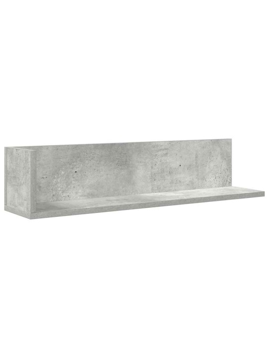 Nástěnné police 2 ks betonově šedé 75 x 16,5 x 16,5 cm kompozit