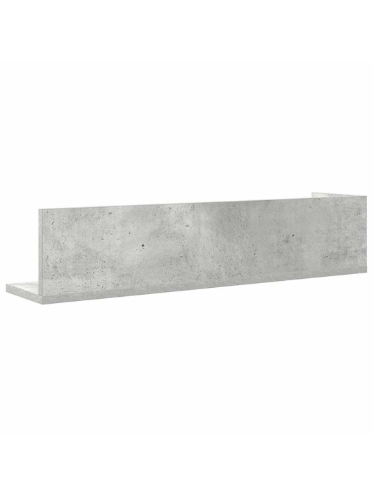Nástěnné police 2 ks betonově šedé 75 x 16,5 x 16,5 cm kompozit