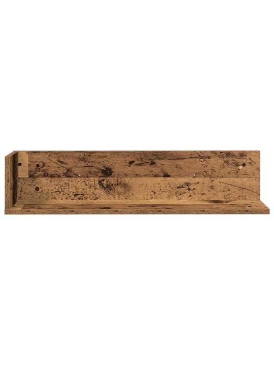 Nástěnné police 2 ks old wood 75x16,5x16,5 cm kompozitní dřevo